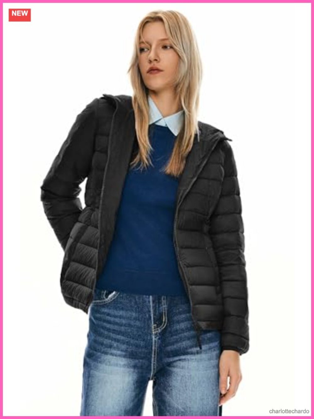 Lightweight Packable Down Puffer Jacket Hooded Short Women's Coat